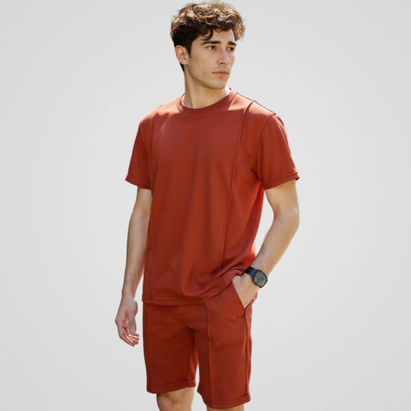 Basic Self Piping Co-Ord Set - Rust