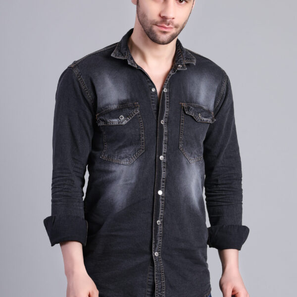 Faded Black Denim Shirt