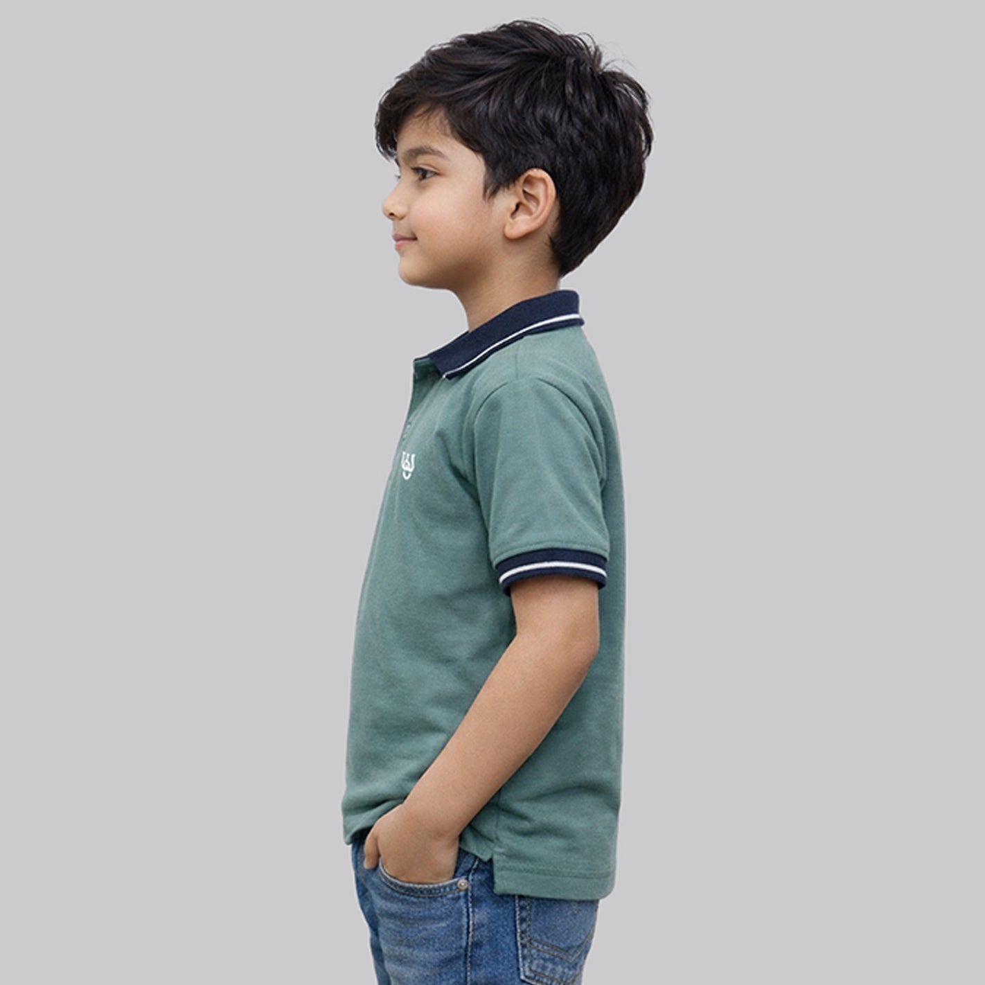 Kids Tipped Polo - Mint - Image 5