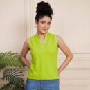 V Placket SL Polo - Lime Punch