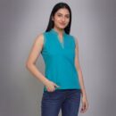 V Placket SL Polo - Teal Blue