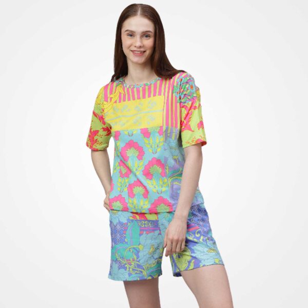 Vermillion Abstract Flower Women Co-Ord Set