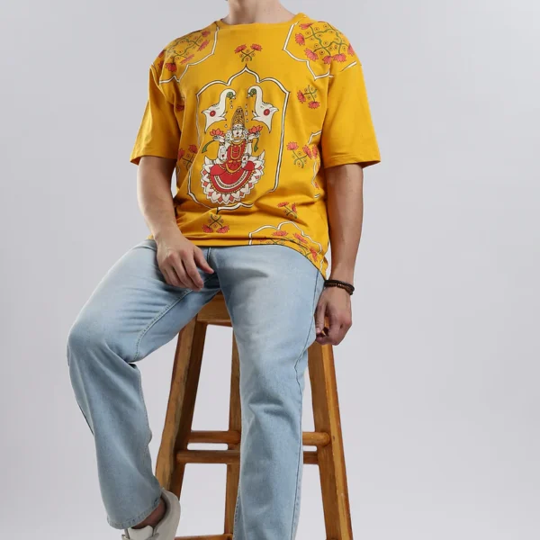 Durga Darbar Oversized T-Shirt – Peetambara Yellow