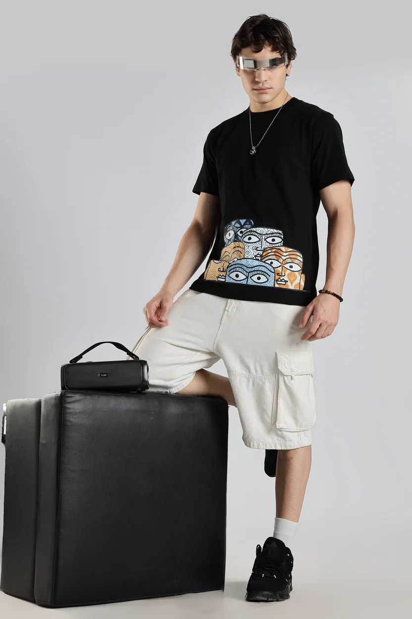 Adivasi Drishti Oversized T-Shirt – Kaal Black