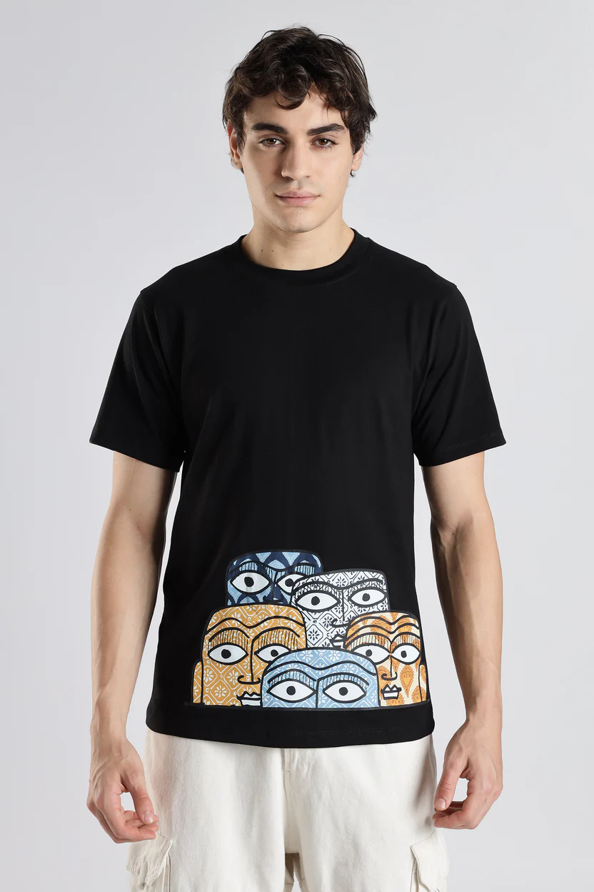 Adivasi Drishti Oversized T-Shirt – Kaal Black - Image 5