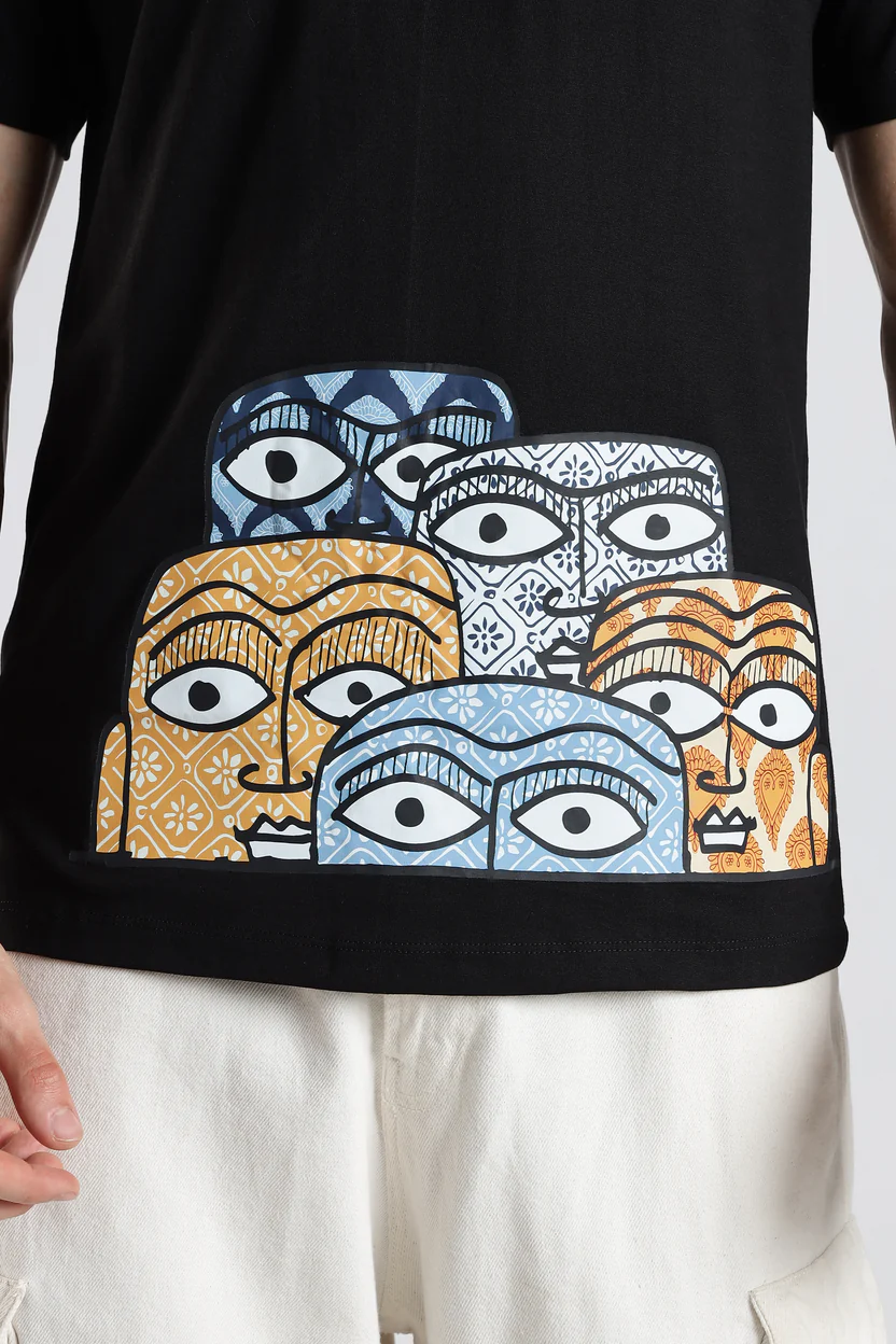 Adivasi Drishti Oversized T-Shirt – Kaal Black - Image 4