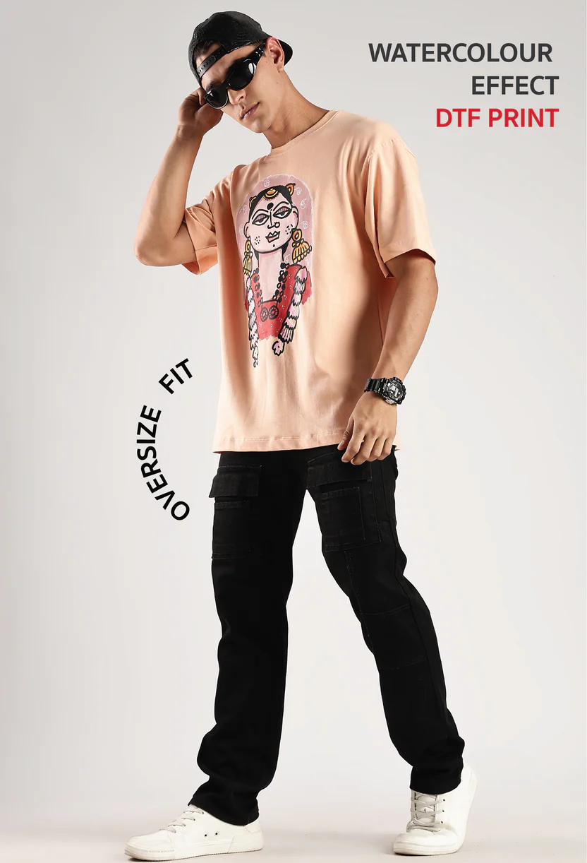 Devi Roop Oversized T-Shirt – Mridul Peach