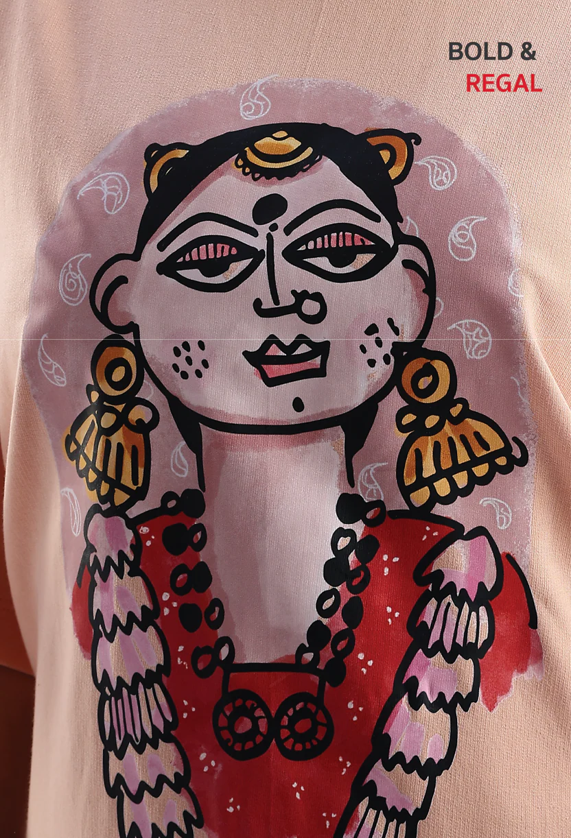 Devi Roop Oversized T-Shirt – Mridul Peach - Image 6