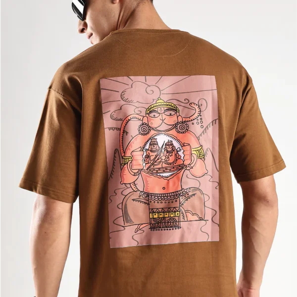 Veer Hanuman Bhakti Oversized T-Shirt – Dhara Brown
