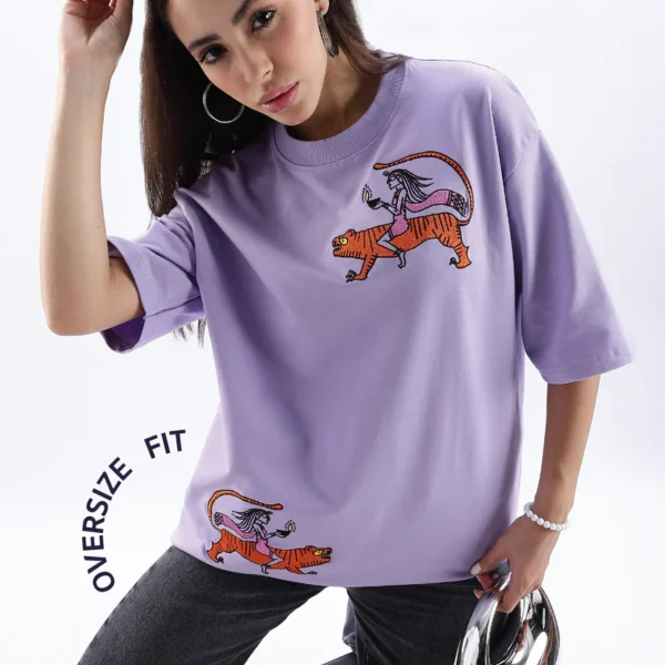 Durga Shakti Oversized T-Shirt – Lavanya Purple